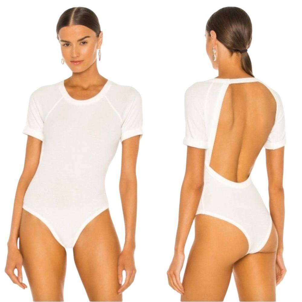 NWT The Line By K Remy Short Sleeve Bodysuit Ivory Size M